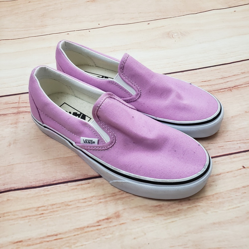 Vans Classic Slip On Shoes Womens‎ 5 Purple Pink Canvas Sneakers Mens 3.5 Skate